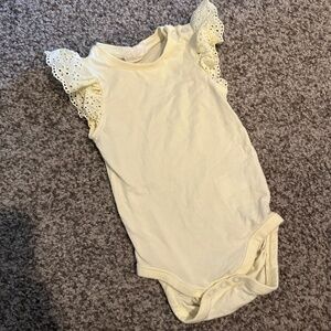 Yellow eyelet baby body